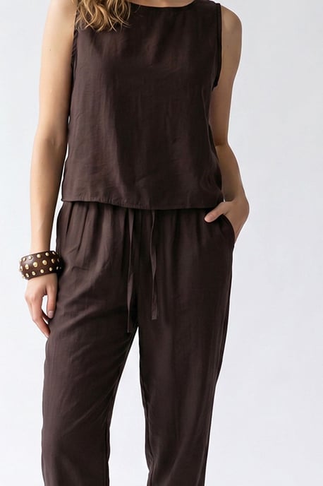 Mouwloze Crêpe Jumpsuit - Image 2
