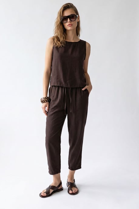 Mouwloze Crêpe Jumpsuit - Image 3