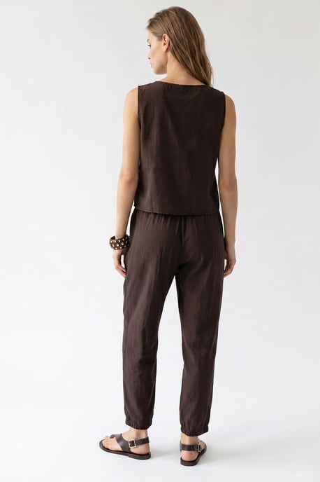 Mouwloze Crêpe Jumpsuit - Image 5