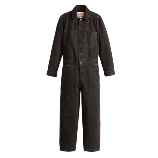 Levi's Dames Iconische Denim Col Droge Wijde Pantalon Lange Mouwen Jumpsuit (Zwart) - Image 1