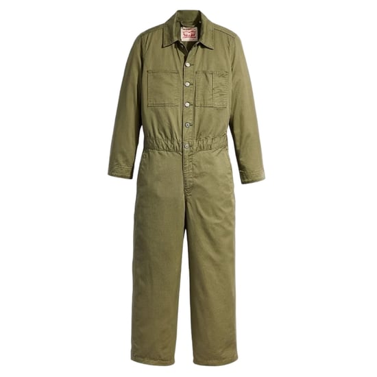 Levi's Dames Iconische Denim Kraag Wijde Pijpen Lange Mouwen Jumpsuit (Olijf Nacht) - Image 1