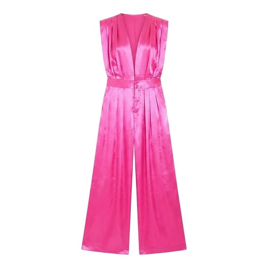 Missy Empire Dames Wijde Pijpen Mouwloos Jumpsuit (Roze) - Image 1