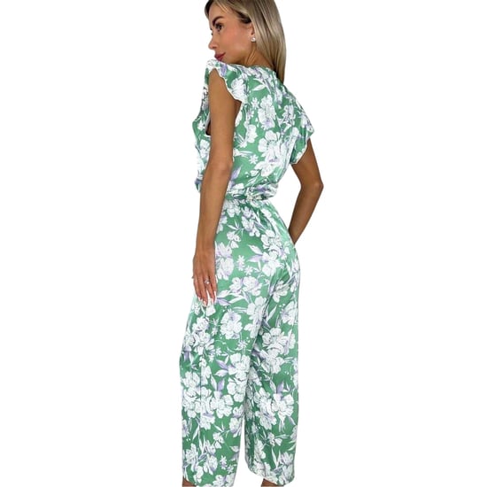 AX Paris Womens/Ladies Floral Belted Frill Jumpsuit (Green) - Image 3