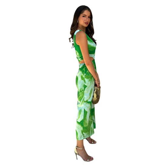 AX Paris Womens/Ladies Printed Cut Out Jumpsuit (Green) - Image 3