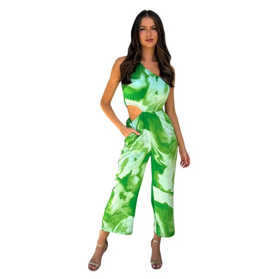AX Paris Womens/Ladies Printed Cut Out Jumpsuit (Green) - Image 4