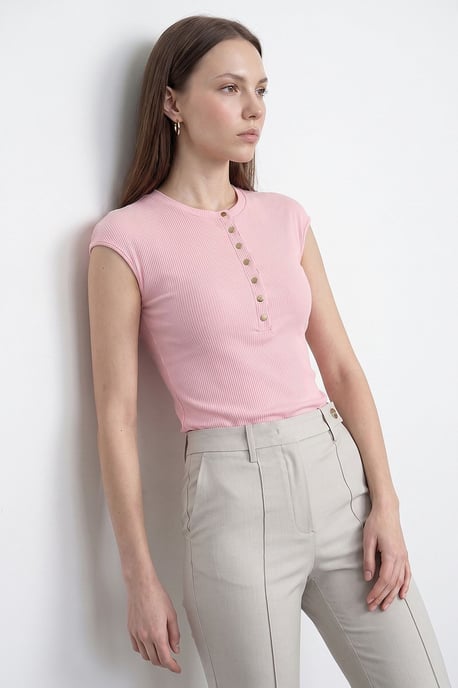 Fitted Cotton Jersey Crew Neck T-Shirt - Image 3