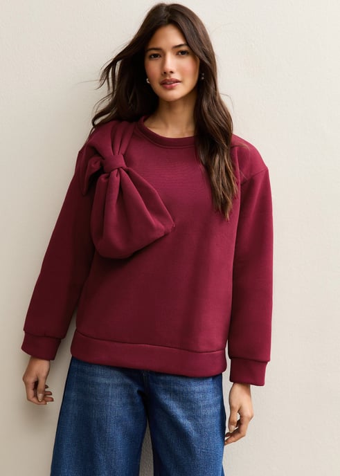 Oversized trui met rode strik-patch - Image 3