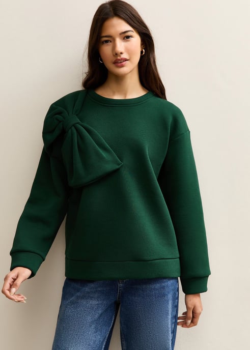 Oversized trui met kaki strikpatch - Image 3