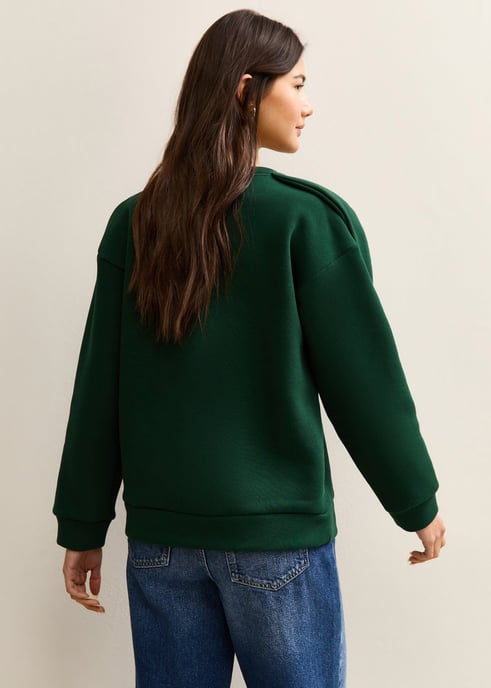 Oversized trui met kaki strikpatch - Image 4