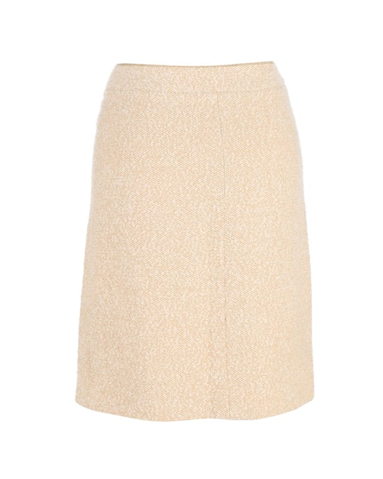 Chanel Gouden Knopen Wikkelrok in Crème Wol - Image 3