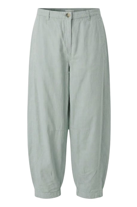 Linen Blend Barrel Leg Trousers - Image 1