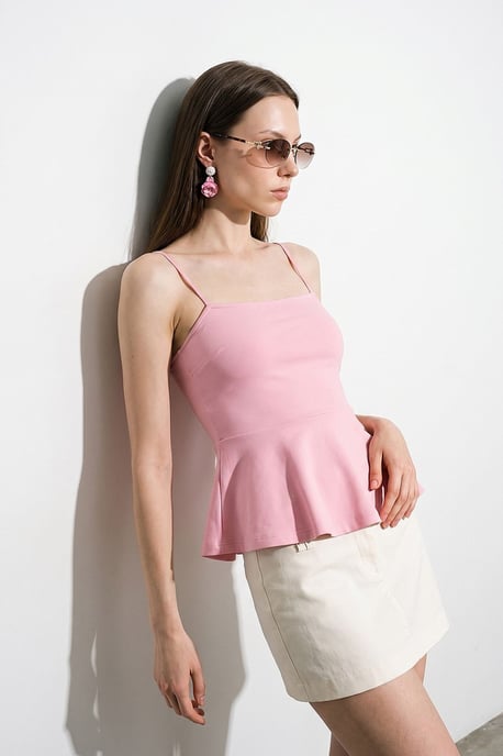 Fitted Square-neck Frilly Cami Top - Image 1