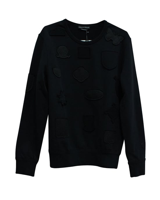 Alexander McQueen Crewneck Badges Pullover in Black Cotton - Image 1