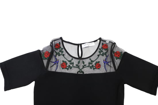 Sandro Paris Rozenapplicatie Mini Jurk in Zwarte Viscose - Image 6