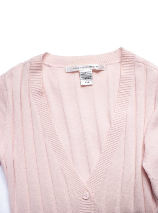 Diane Von Furstenberg, Pink cardigan with ribbon - Image 5