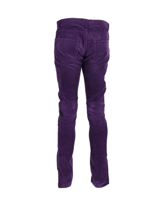Saint Laurent Slim-Fit Corduroybyxor i Lila Bomull - Image 3