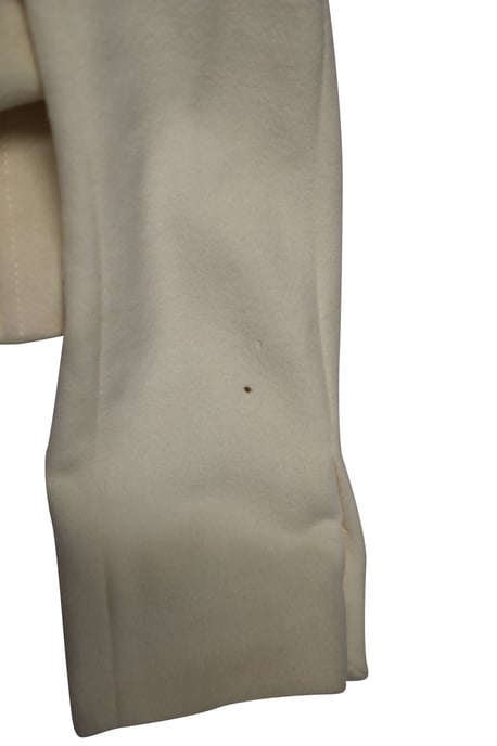 Versace-kappa med pälskrage i vit bomull - Image 5