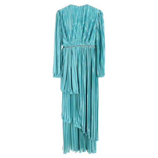 Gucci Kristallen Versierde Geplooide Drapé Jurk In Blauwe Zijde - Image 1