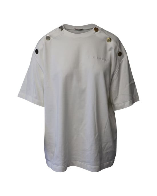 Alexander McQueen T-shirt van Wit Katoen met Knopenversiering - Image 2