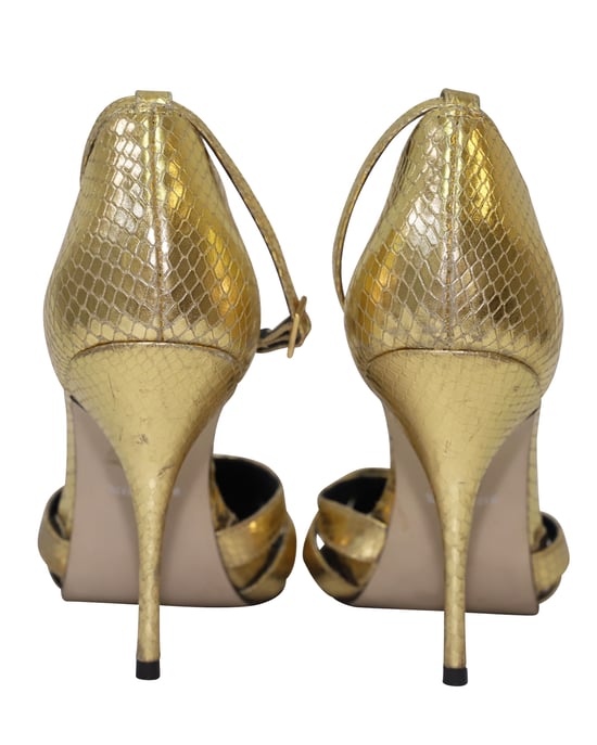 Carvela by Kurt Geiger Gold Python Pumps in Gold Leather - Image 3