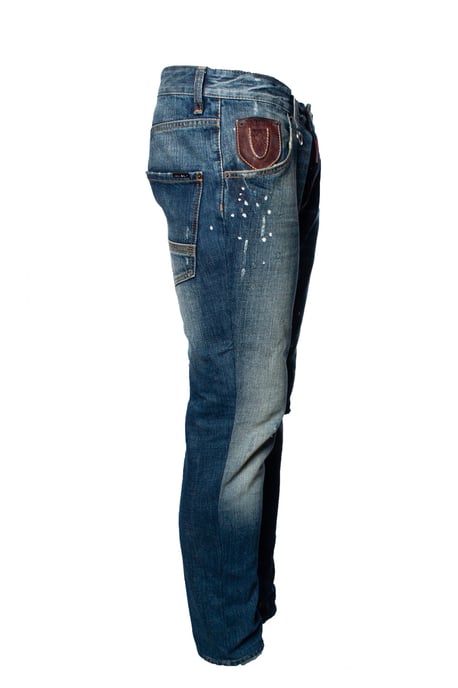 Dsquared2, blue jeans with scuffs and paint spots - Image 4
