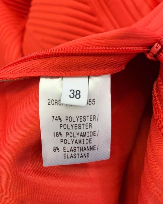 Mugler geribbelde compressiefietsbroek in rood polyester - Image 3