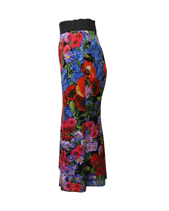 Dolce & Gabbana midikjol i blommigt siden - Image 2