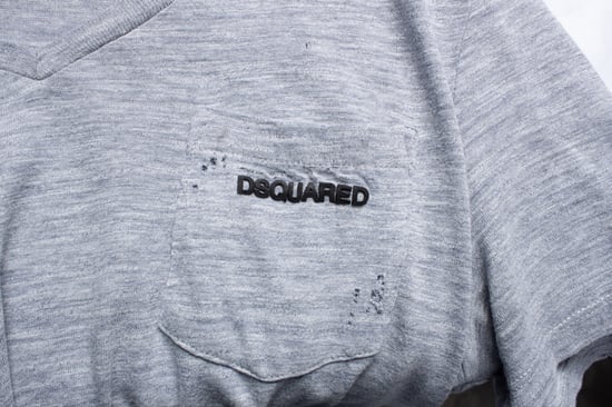 Dsquared2, grå t-shirt med rutig design - Image 6