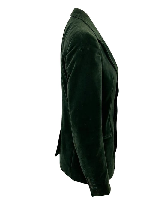 Emporio Armani Enkelknop Blazer in Groene Fluweel - Image 1