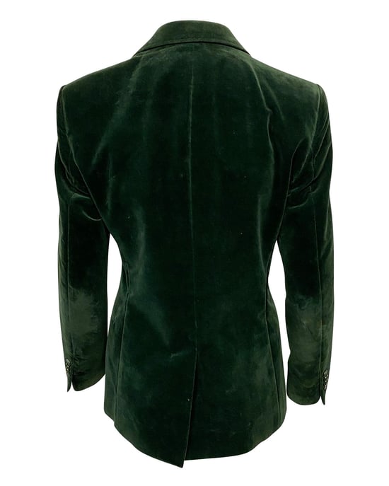 Emporio Armani Enkelknop Blazer in Groene Fluweel - Image 2