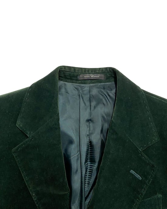 Emporio Armani Enkelknop Blazer in Groene Fluweel - Image 3