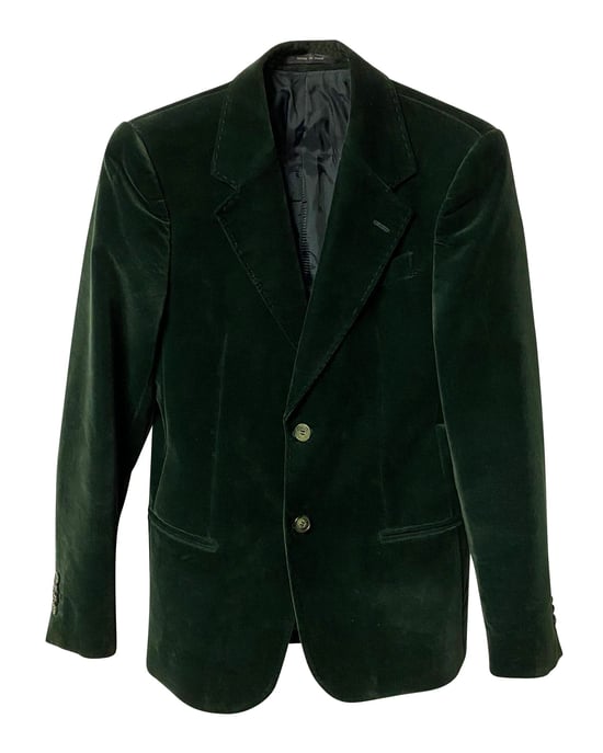 Emporio Armani Enkelknop Blazer in Groene Fluweel - Image 4