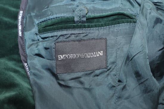 Emporio Armani Enkelknop Blazer in Groene Fluweel - Image 6