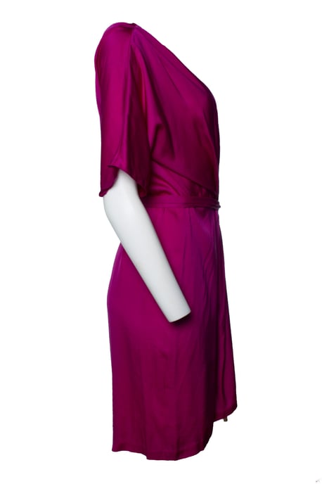 Diane Von Furstenberg, pink silk dress with belt - Image 4