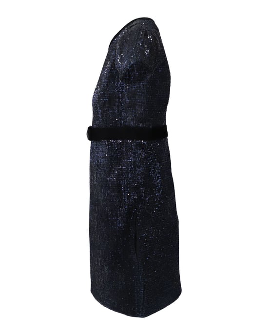 Maje Glanzende Mini Jurk in Marineblauwe Pailletten - Image 6