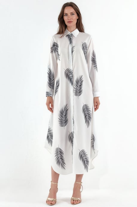 Text Print Maxi Shirt Jurk - Image 4