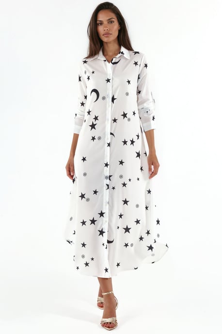 Tekst Print Maxi Shirt Jurk - Image 1