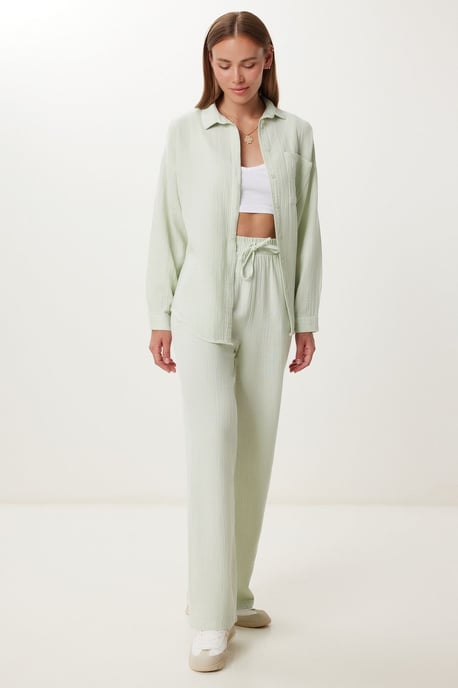 High Waist Wide Leg Two-Piece Co-ord Set with Shirt Collar - Image 2