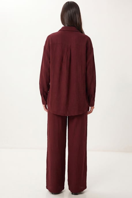 Hoge Taille Brede Pijpen Twee-Delig Co-ord Set met Kraag - Image 5