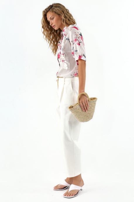 Bloemen Poplin Blouse met Kragen - Image 2