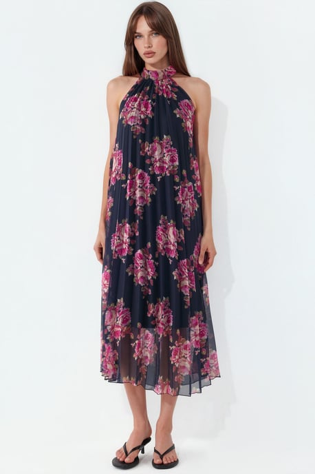 Floral Maxi Dress with Tie Detail - Image 5