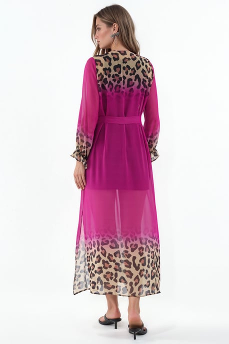 Geprinte Maxi Chiffon Mouwloze Cover-Up - Image 3