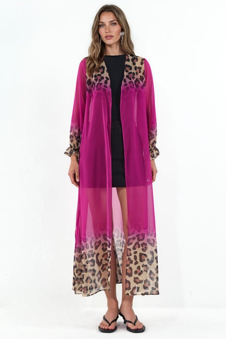 Geprinte Maxi Chiffon Mouwloze Cover-Up - Image 5