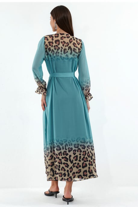 Geprinte Maxi Chiffon Gelaagde Cover-Up - Image 3