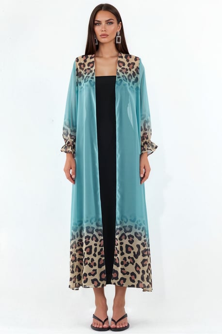 Geprinte Maxi Chiffon Gelaagde Cover-Up - Image 5