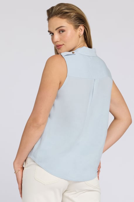 Gabrielle Mouwloze Linnen Blouse - Image 2