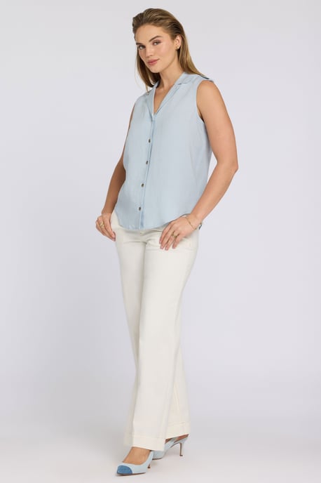 Gabrielle Mouwloze Linnen Blouse - Image 3