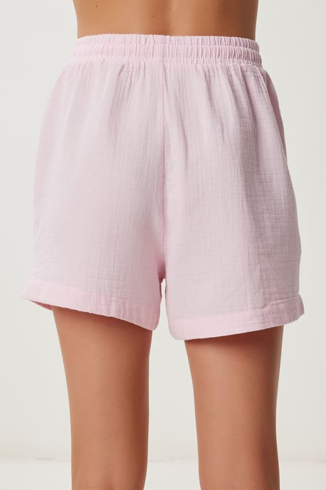 High Waist Wide Leg Cotton Shorts - Image 4