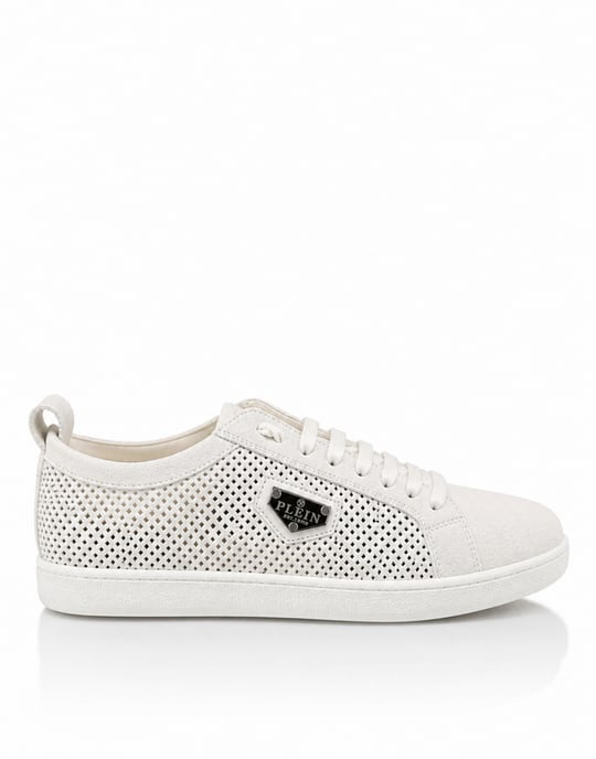 Perforated Suede Low-Top Sneakers - Image 3
