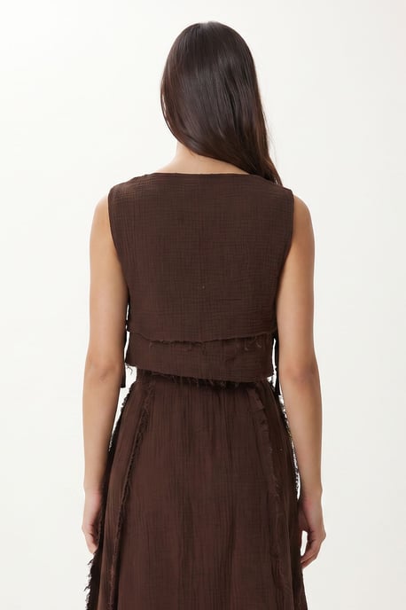 Cotton Sleeveless Blouse And Midi Skirt Set - Image 5